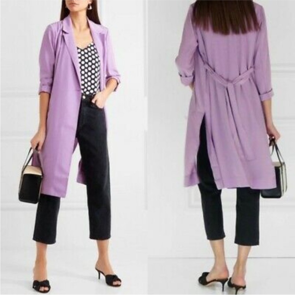 J. Crew Lilac Satin Trench Coat